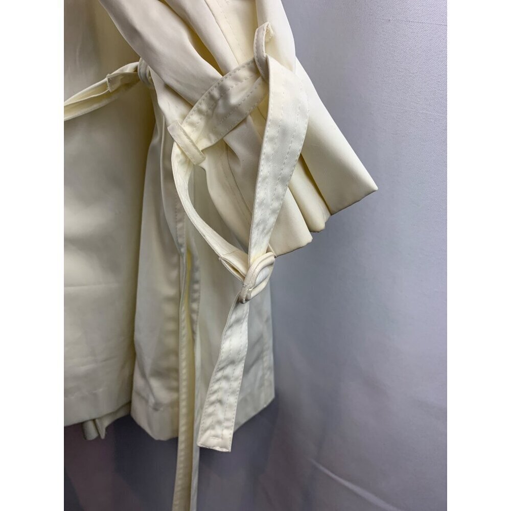 Women's London Fog Short Trench Coat White Size M - Picture 12 of 12